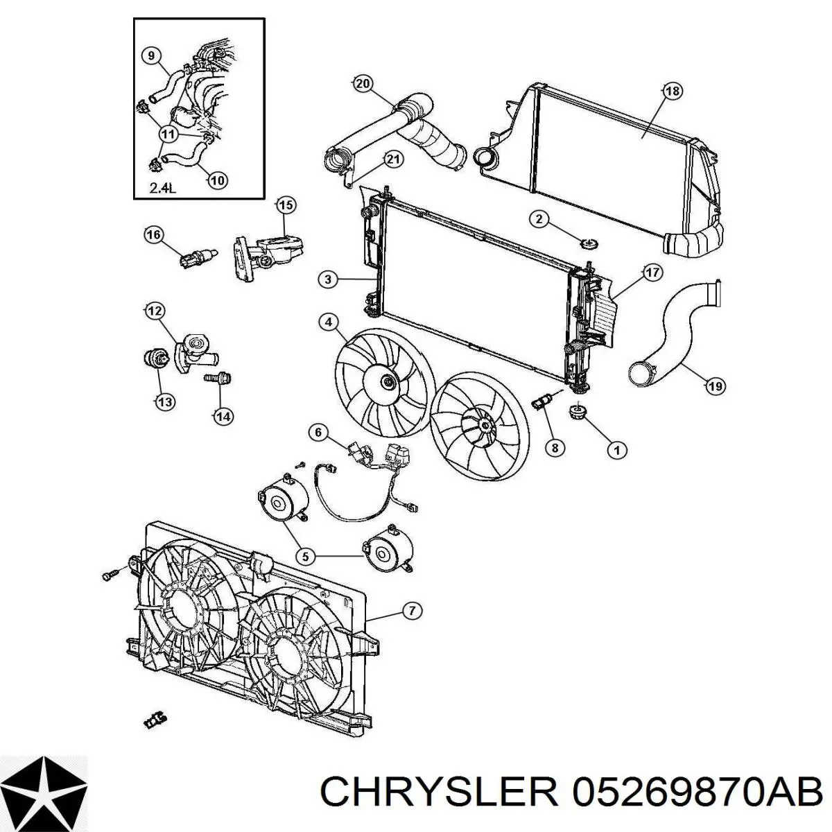 05269870AB Chrysler sensor de temperatura del refrigerante