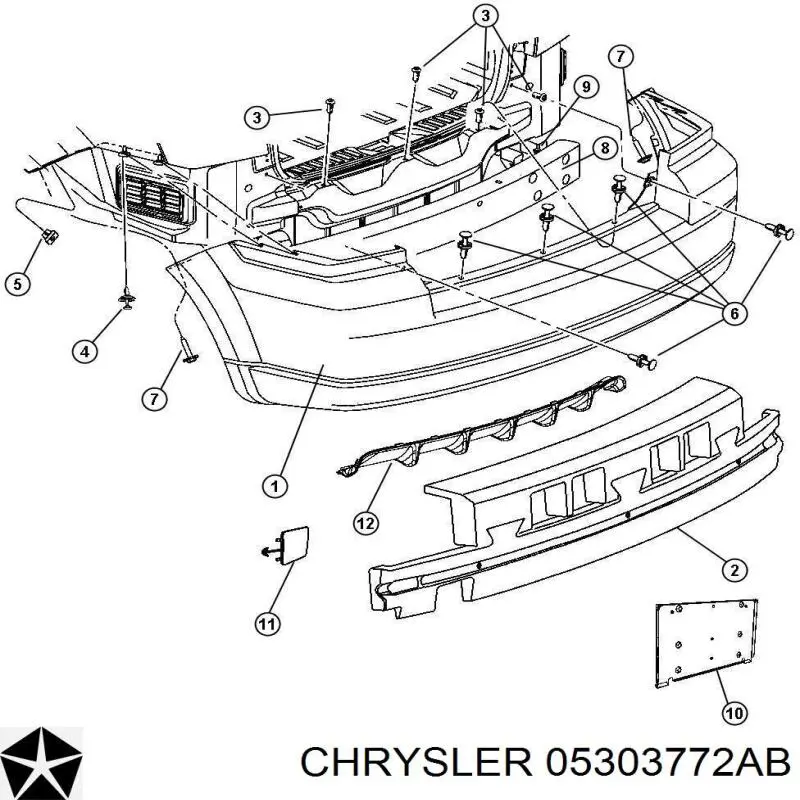 Paragolpes Chrysler 1CJ60TZZAB precio, desde 123,42 EUR