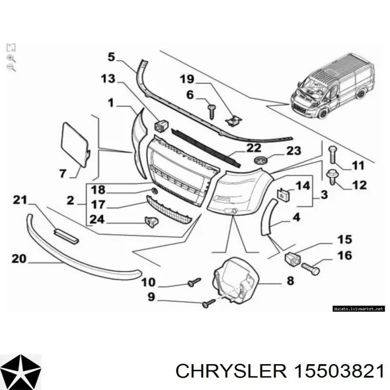 15503821 Chrysler tornillo (tuerca de sujeción)