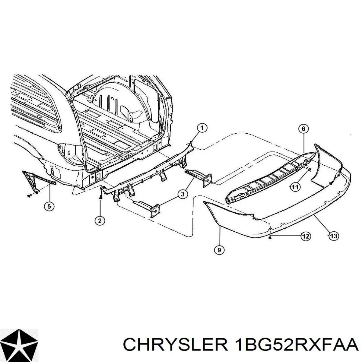 1BG52RXFAA Chrysler sensor alarma de estacionamiento trasero