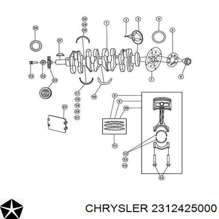 2312425000 Chrysler polea de cigüeñal