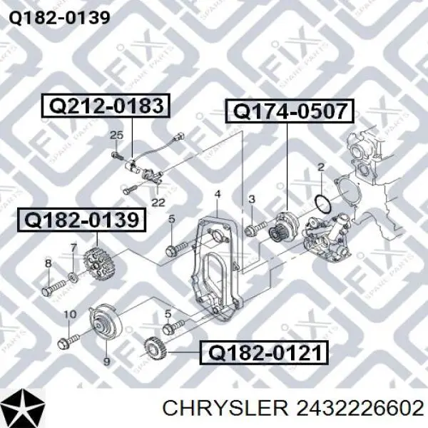 2432226602 Chrysler piñón del árbol de levas