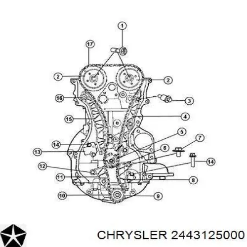 2443125001 Chrysler carril de deslizamiento, cadena de distribución