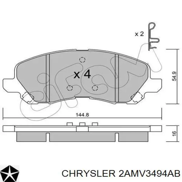 2AMV3494AB Chrysler pastillas de freno delanteras