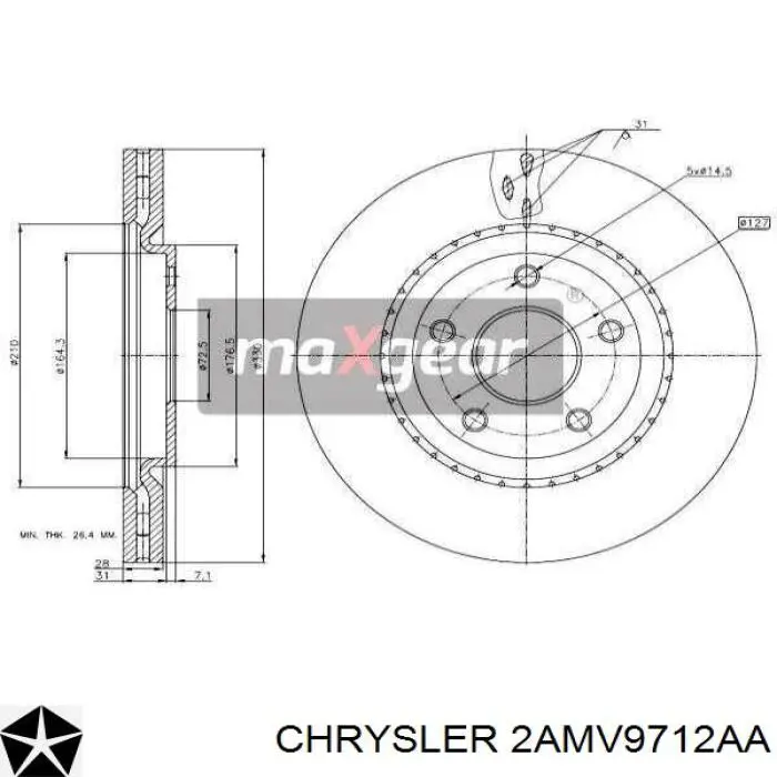 Frenos delanteros Chrysler 2AMV9712AA precio, desde 74,32 EUR