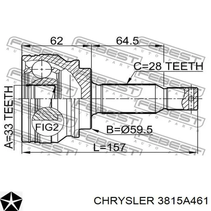 3815A461 Chrysler Semieje delantero izquierdo