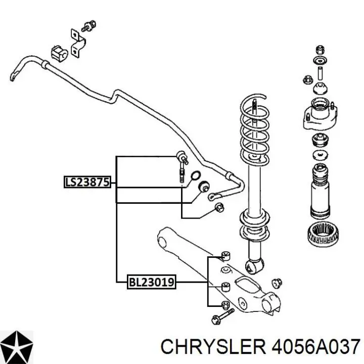 4056A037 Chrysler soporte de barra estabilizadora trasera