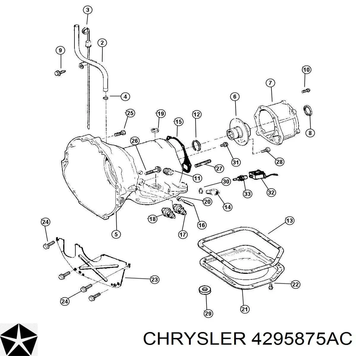 Junta del cárter de la transmisión automática/manual Chrysler 4295875