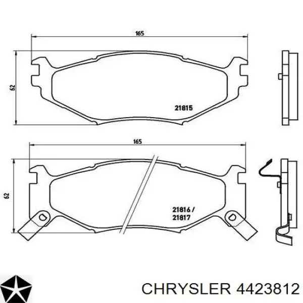 4423812 Chrysler pastillas de freno delanteras