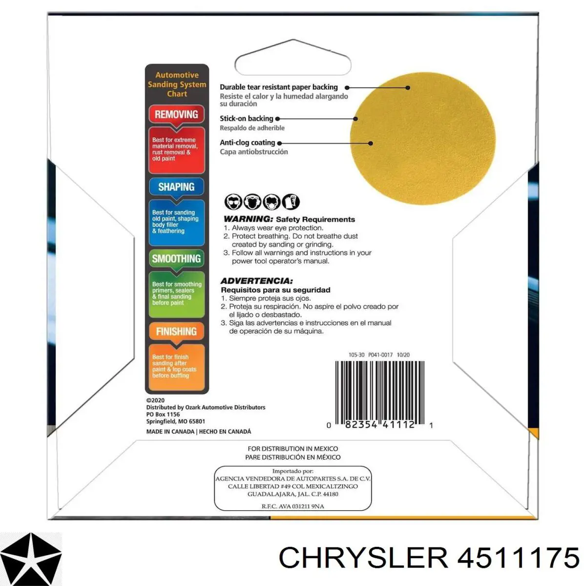 Disco de embrague Chrysler 4511175 precio, desde  