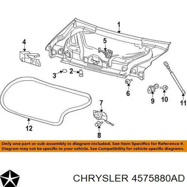 4575880AD Chrysler goma de contorno del maletero