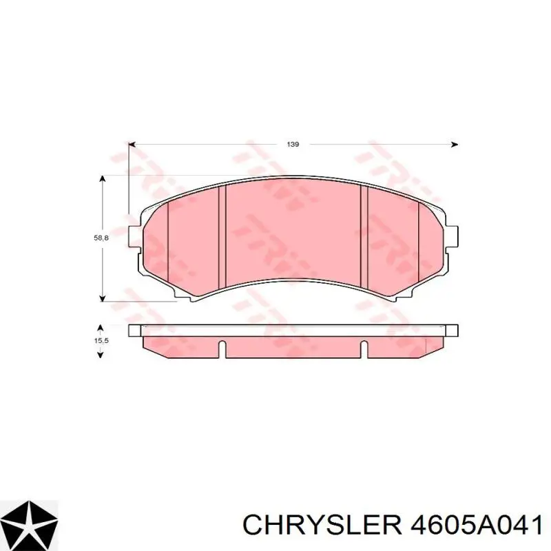 4605A041 Chrysler pastillas de freno delanteras