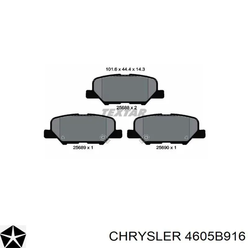 4605B916 Chrysler pastillas de freno traseras