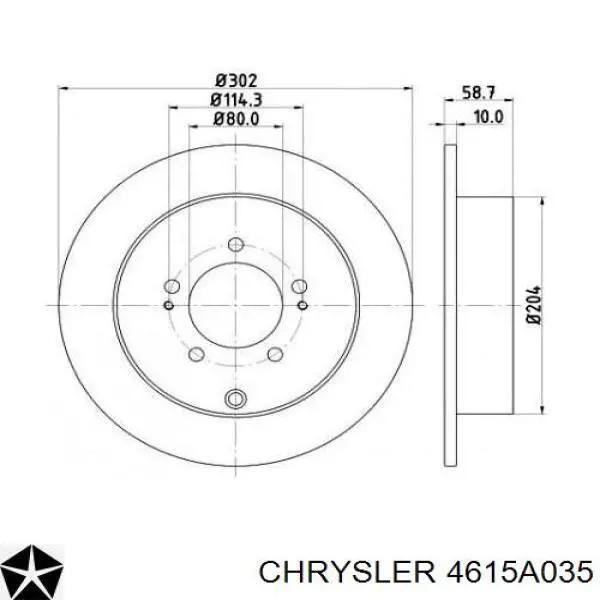 4615A035 Chrysler disco de freno trasero