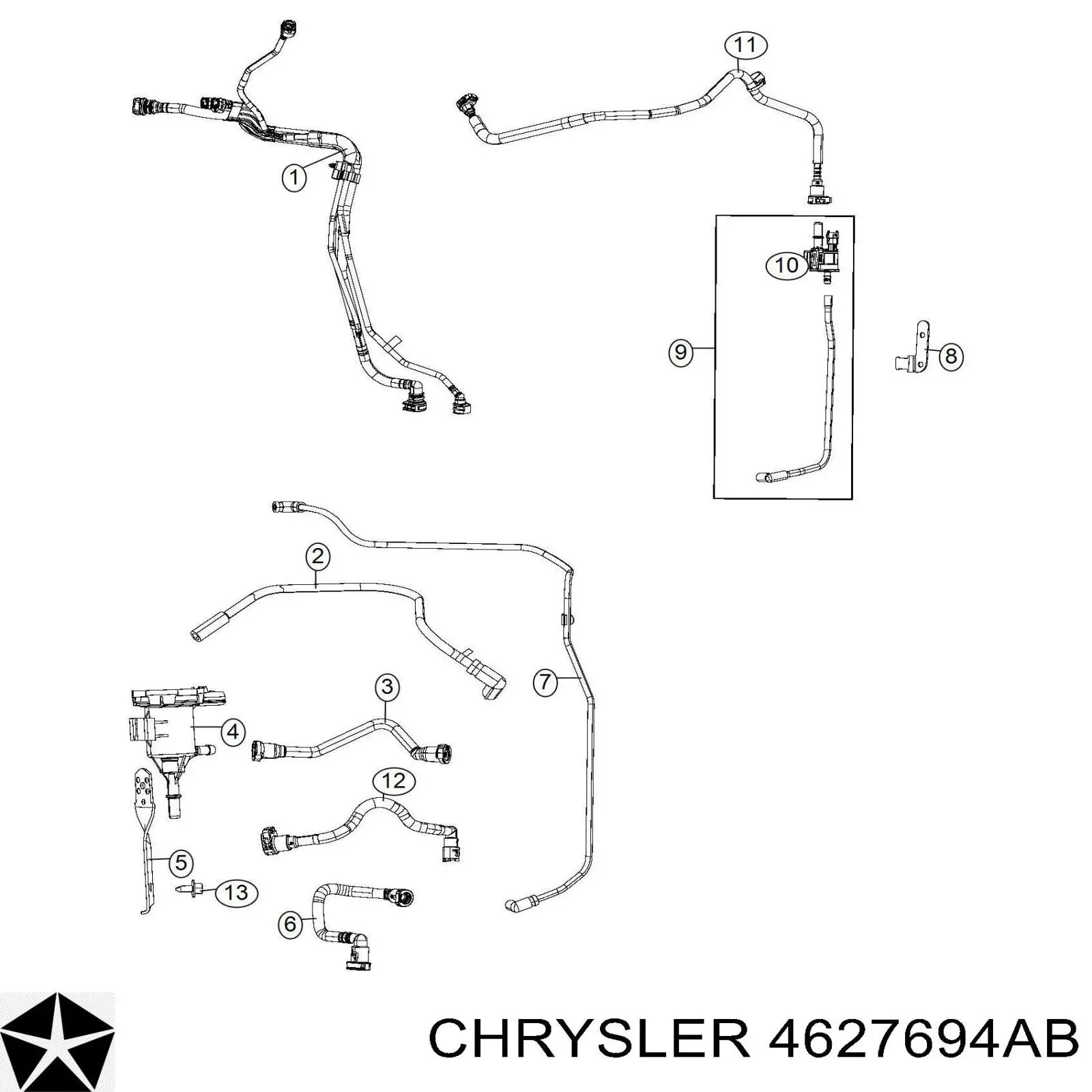 4627694AB Chrysler valvula de adsorcion de vapor de combustible