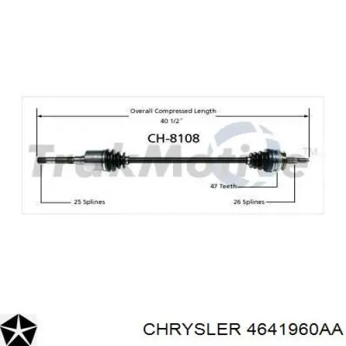Comprar 4641960AA Chrysler Semieje delantero derecho