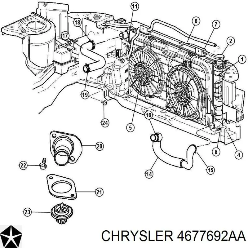 Água radiador Chrysler 4677692AA precio, desde 114,18 EUR