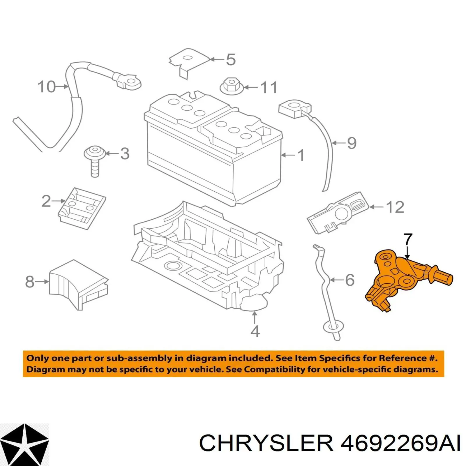 4692269AI Chrysler suspension original oem terminal bateria