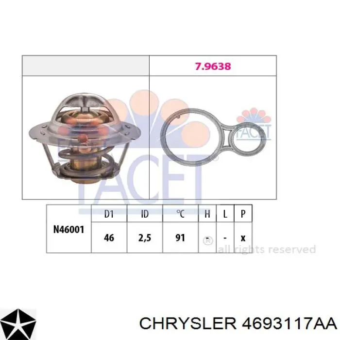 4693117AA Chrysler termostato