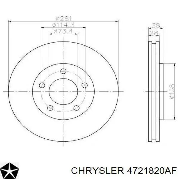4721820AF Chrysler disco de freno delantero