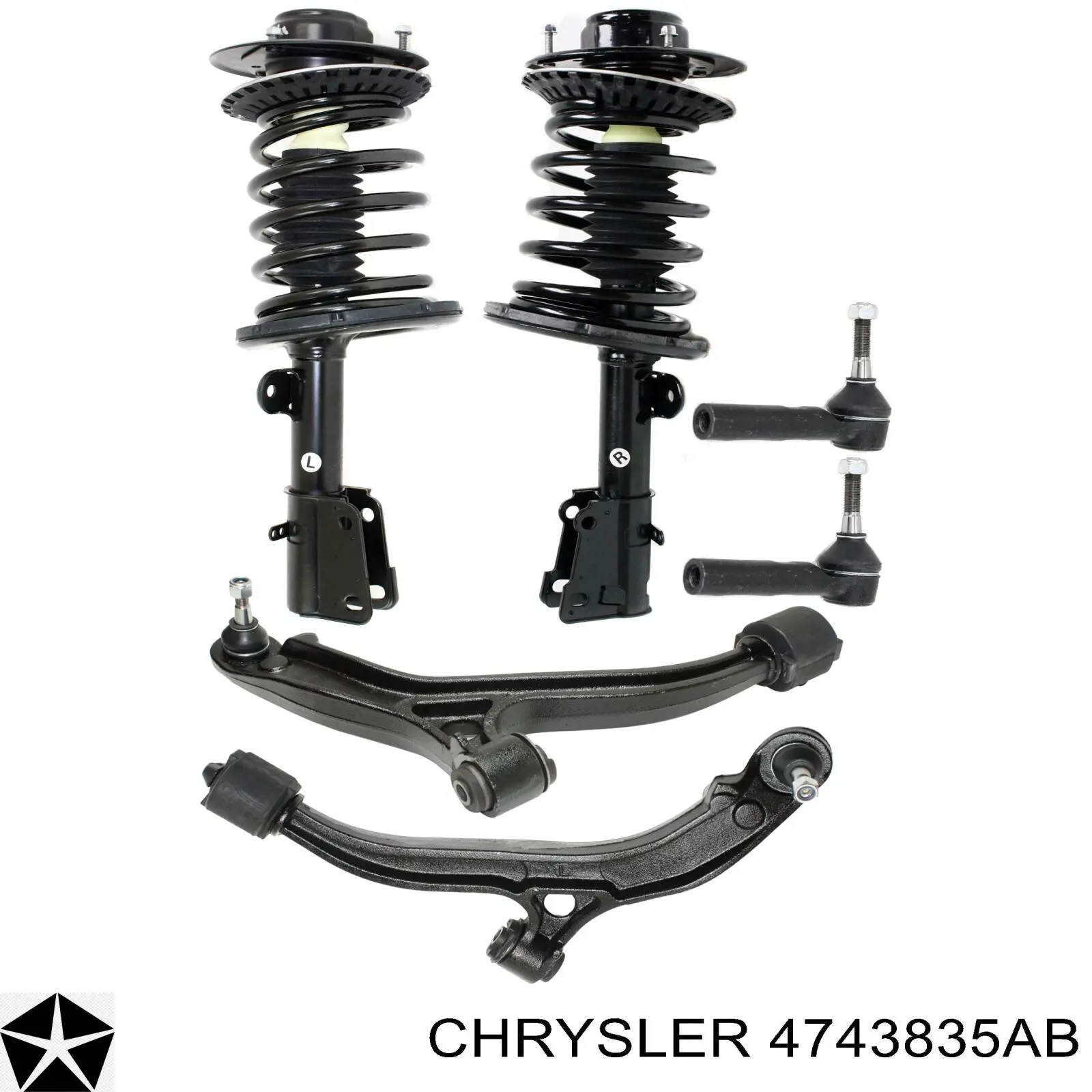 4743835AB Chrysler barra oscilante, suspensión de ruedas delantera, inferior izquierda