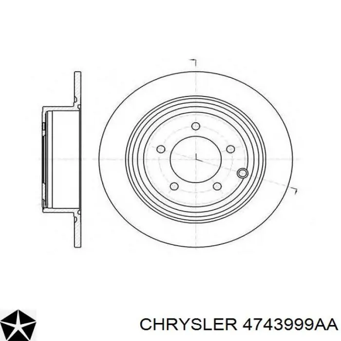 Disco de freno trasero 4743999AA Chrysler