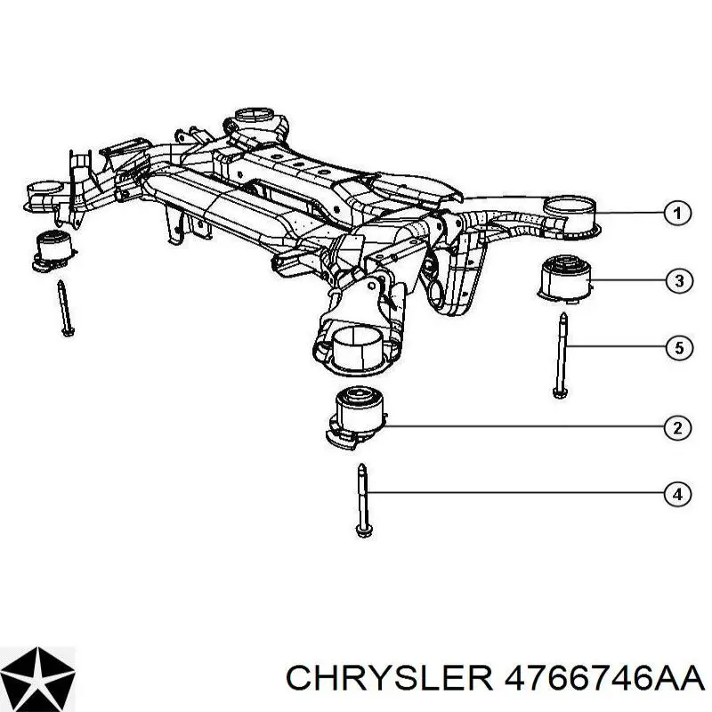 4766746AA Chrysler suspensión, cuerpo del eje trasero