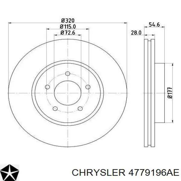 4779196AE Chrysler disco de freno delantero