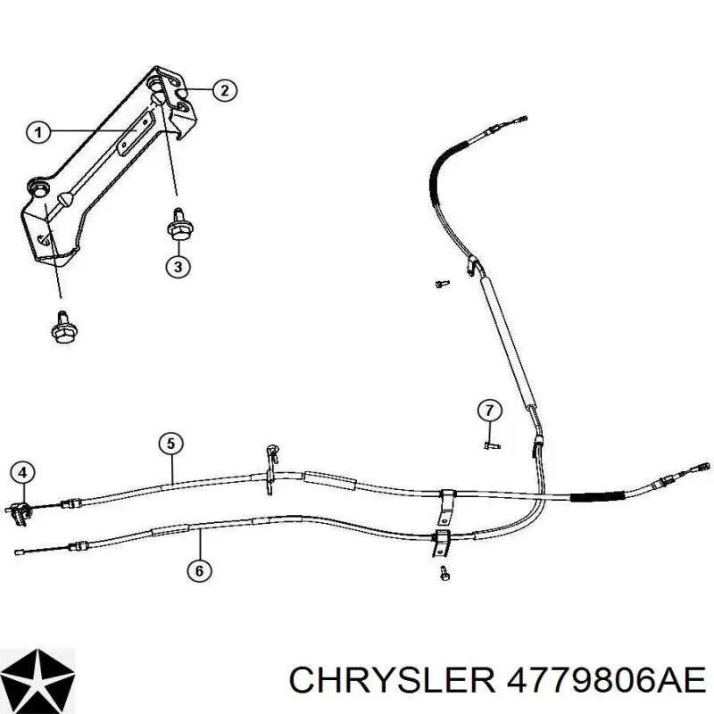 4779806AE Chrysler cable de freno de mano trasero izquierdo