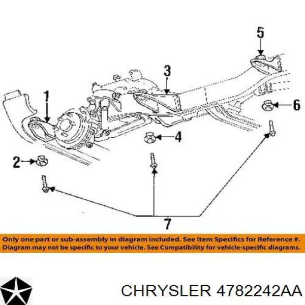 04782242AA Chrysler bloqueo silencioso (almohada De La Viga Delantera (Bastidor Auxiliar))