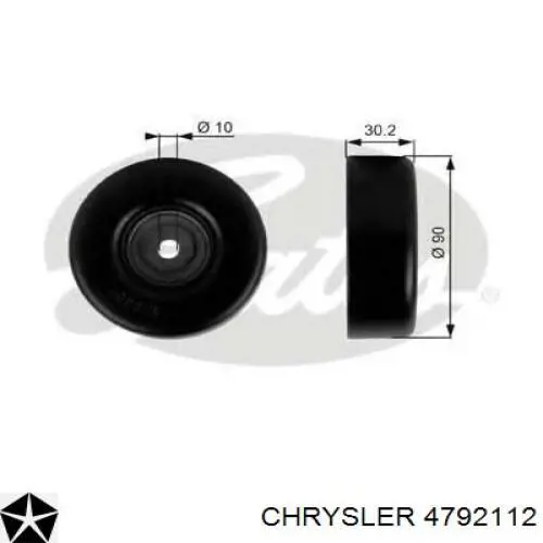 Polea inversión / guía, correa poli V 4792112 Chrysler