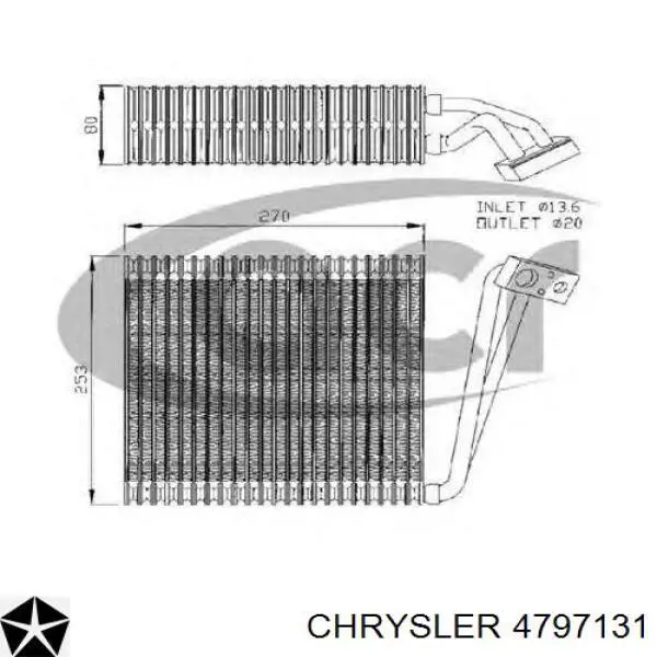 4797131 Chrysler evaporador, aire acondicionado