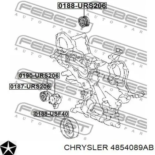 4854089AB Chrysler tensor de correa, correa poli v