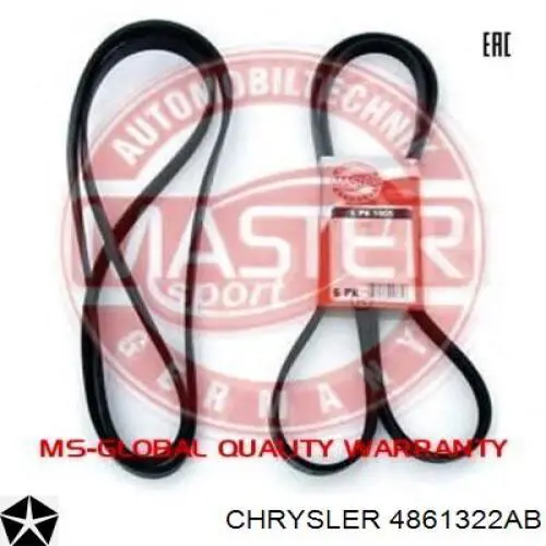 Correa de alternador 4861322AB Chrysler