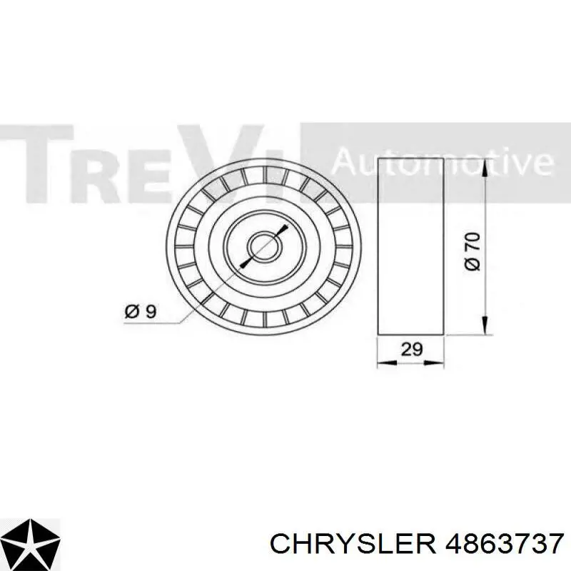 4863737 Chrysler polea inversión / guía, correa poli v