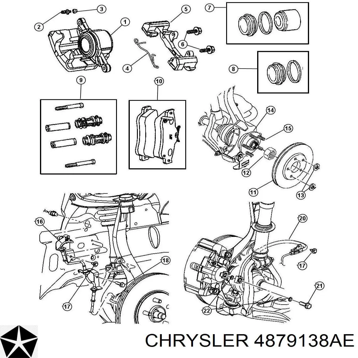 4879138AE Chrysler freno de disco delantero