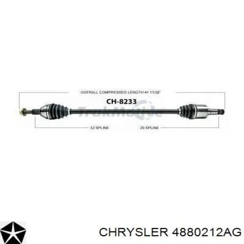 4880212AG Chrysler árbol de transmisión delantero derecho