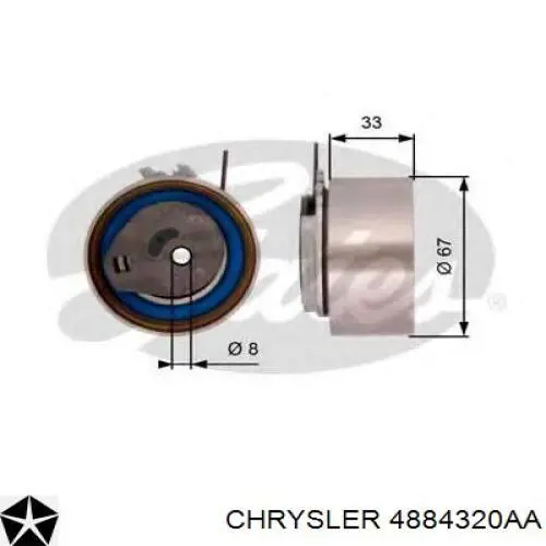 4884320AA Chrysler tensor, correa dentada