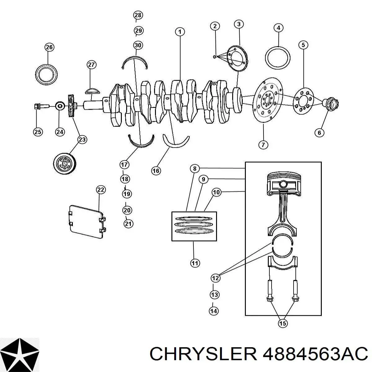 Cigüeñal Chrysler 68001694AC precio, desde  EUR