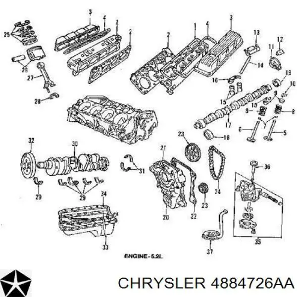 Cuña de válvula Chrysler 4884726AA precio, desde 5,84 EUR