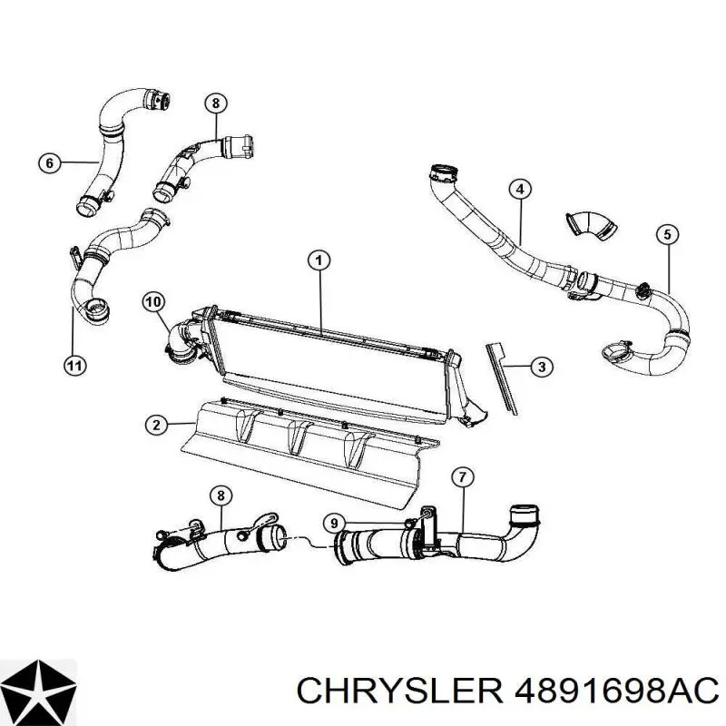 Comprar 4891698AC Chrysler Tubo intercooler