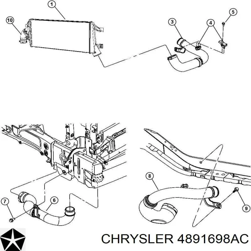 Manguera del intercooler Chrysler 4891698AC precio, desde 34,55 EUR