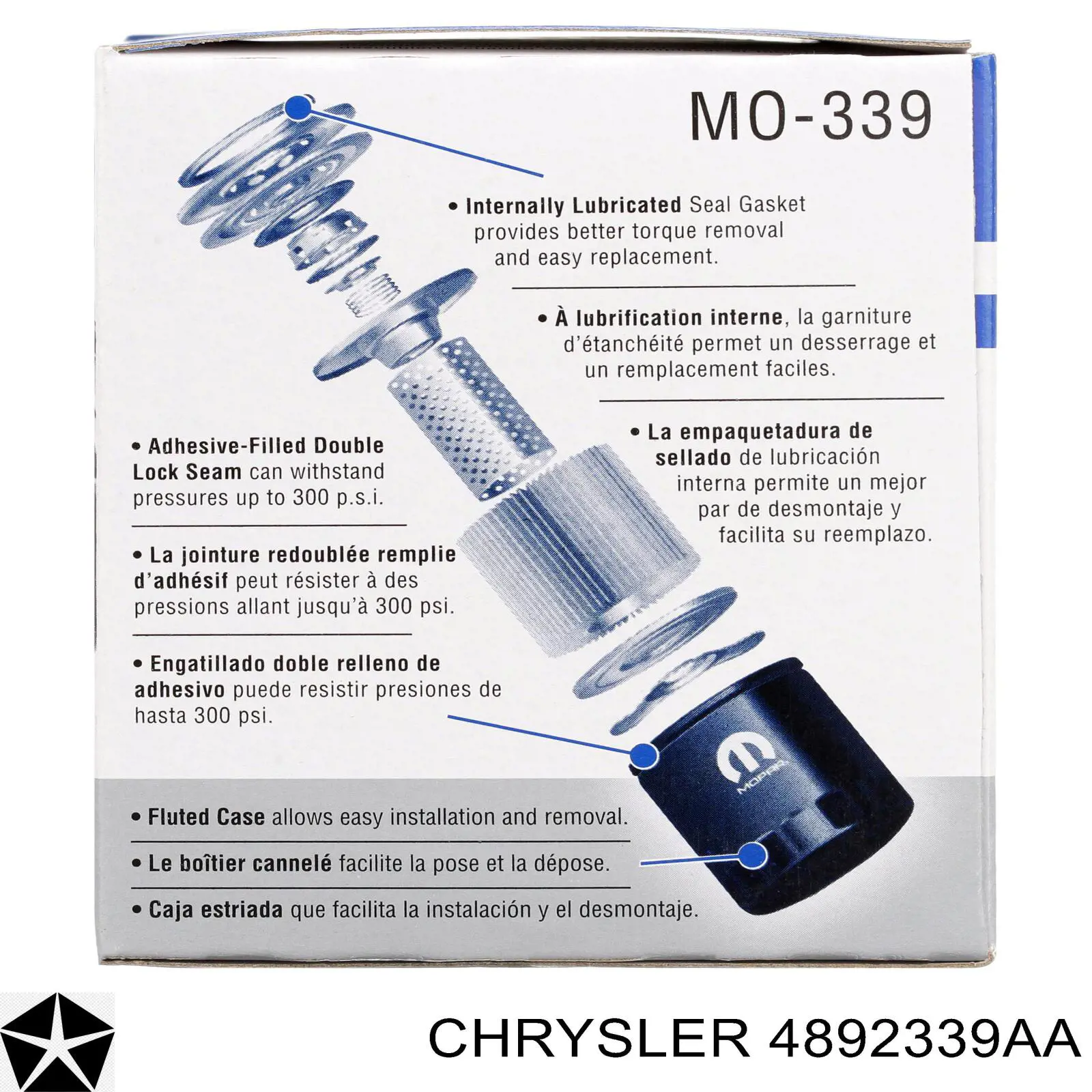 Filtro de aceite motor Chrysler 4892339AA