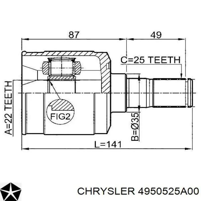 4950525A00 Chrysler junta homocinética exterior delantera