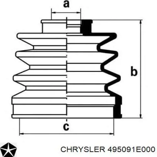 495091E000 Chrysler fuelle, árbol de transmisión delantero exterior