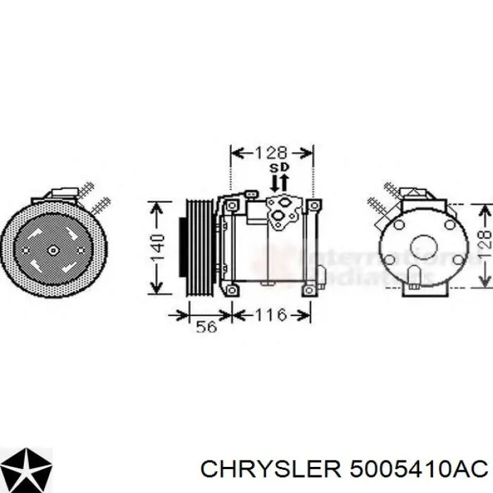 5005410AC Chrysler compresor de aire acondicionado