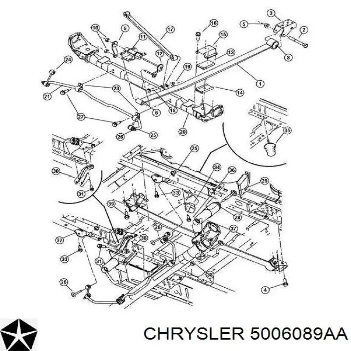 Soporte de muelle del eje trasero Chrysler 5006089AA precio, desde 125,86 EUR