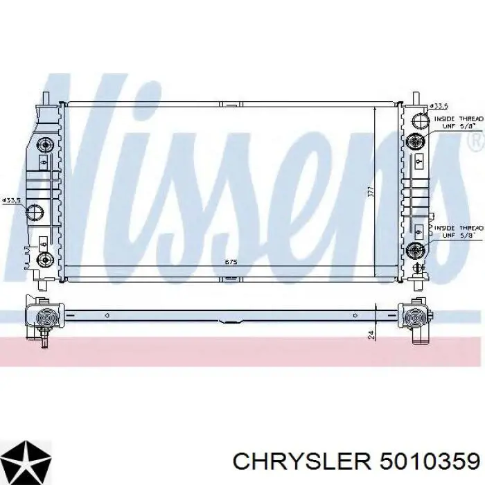 5010359 Chrysler radiador refrigeración del motor