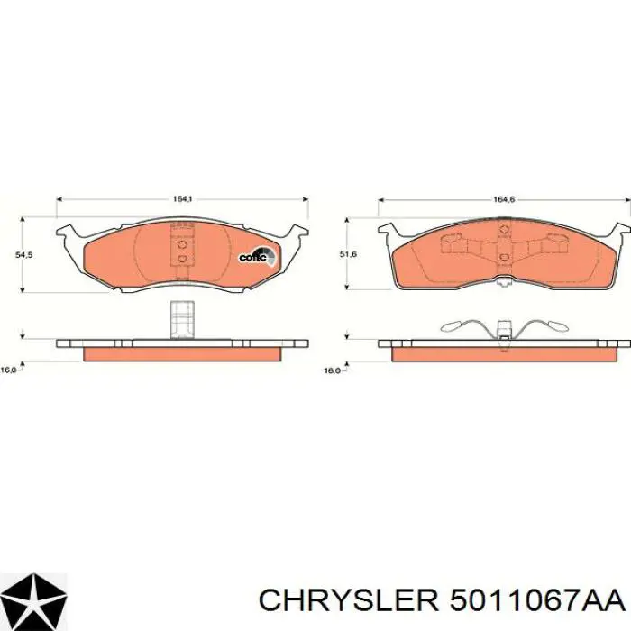 5011067AA Chrysler pastillas de freno delanteras