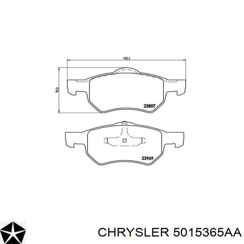 5015365AA Chrysler pastillas de freno delanteras